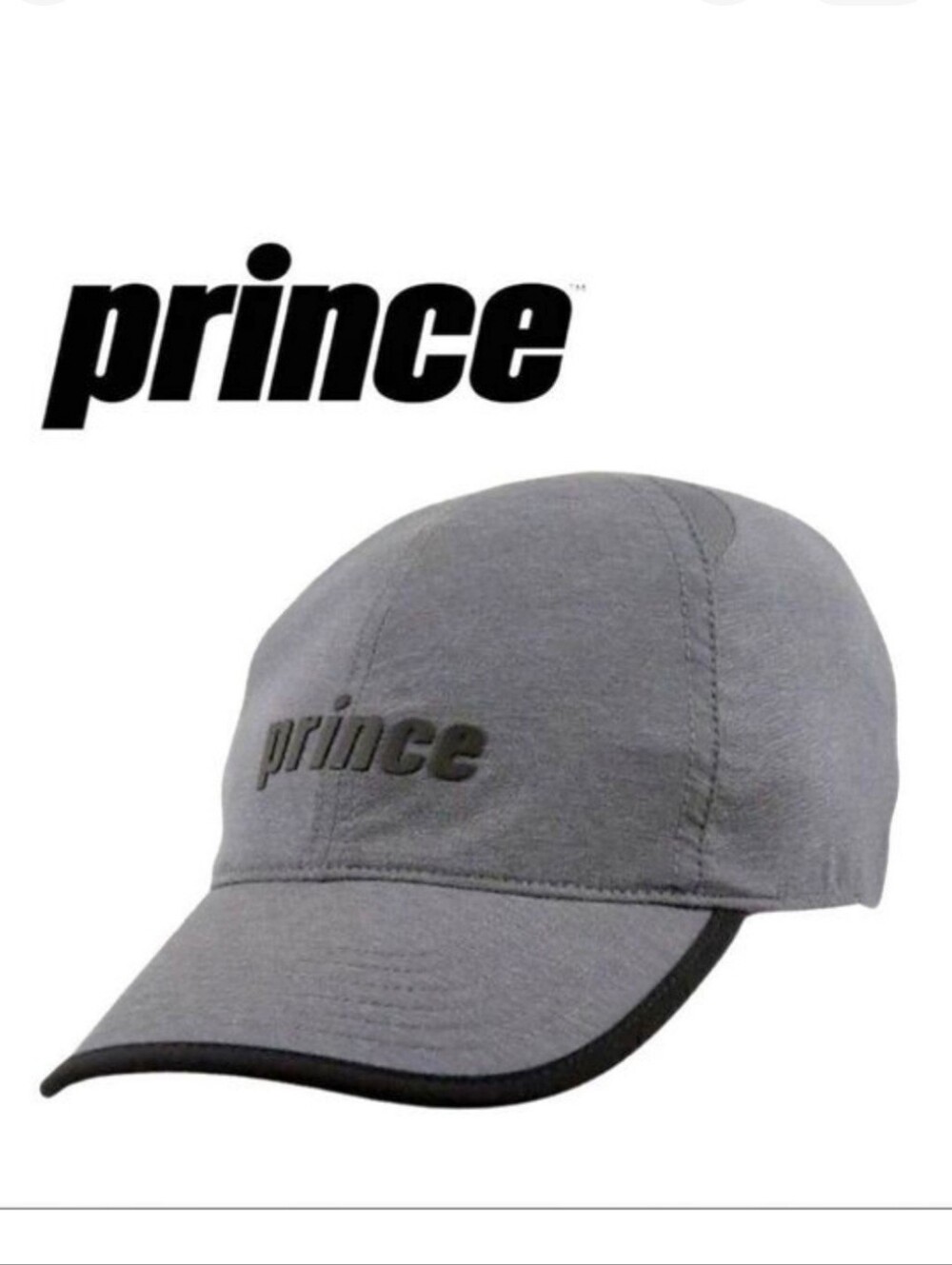 Prince Men's Core Tech Cap Tennis Hat Heather Gray Black NWT Unisex Medium Large
